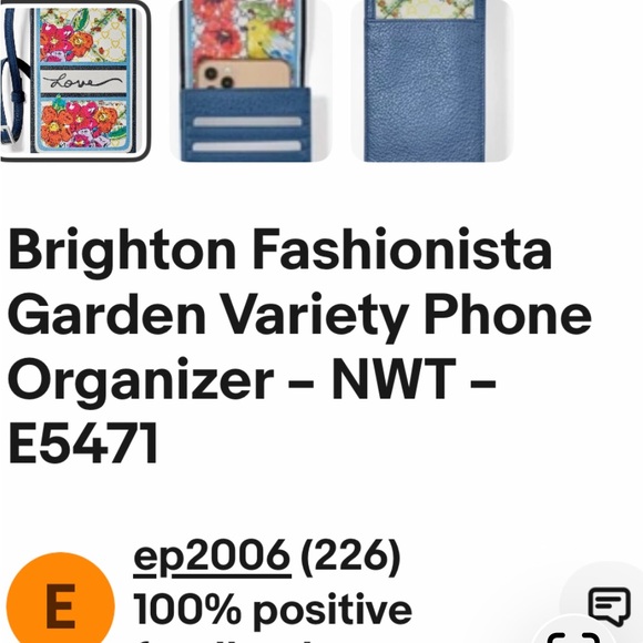 Brighton Vintage Love Floral Crossbody Bag - Navy and Multicolor - Picture 4 of 5